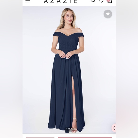Azazie Audrianna Bridesmaid Dress in Dark Navy, size A8 - Picture 1 of 4